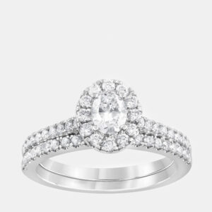 14K White Gold  Lab Grown Diamond Bridal Set (1 cts)