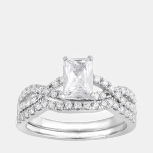 14K White Gold  Lab Grown Diamond Bridal Set (1.5 cts)