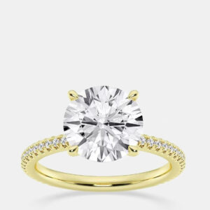 14K Yellow Gold  Lab Grown Diamond Engagement Ring (3 cts) US 7