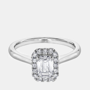 14K White Gold  Lab Grown Diamond Solitaire plus Ring  (0.9 cts) US 7
