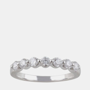 14K White Gold  Lab Grown Diamond Seven Stone Band (0.55 cts)