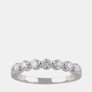 14K White Gold  Lab Grown Diamond Seven Stone Band (0.55 cts)