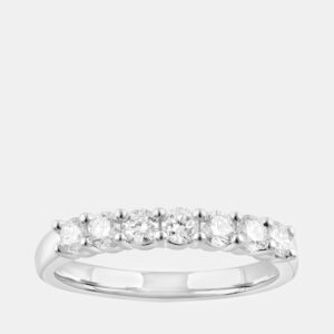 14K White Gold  Lab Grown Diamond Seven Stone Band (0.7 cts)