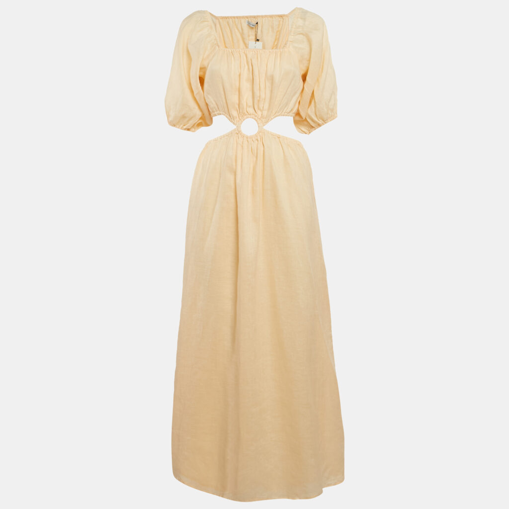 luxury-women-faithfull-the-brand-new-clothes-p1130496-001 Faithfull The Brand Orange Linen Cut-Out Trianita Maxi Dress M