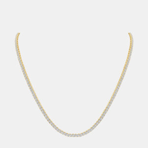 14K Yellow Gold Lab Grown Diamond Straight Line Necklace 18 inches (15.00 Ct)