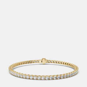 14K Yellow Gold Lab Grown Diamond Light Weight Bracelet 7 Inches (5 Ct)
