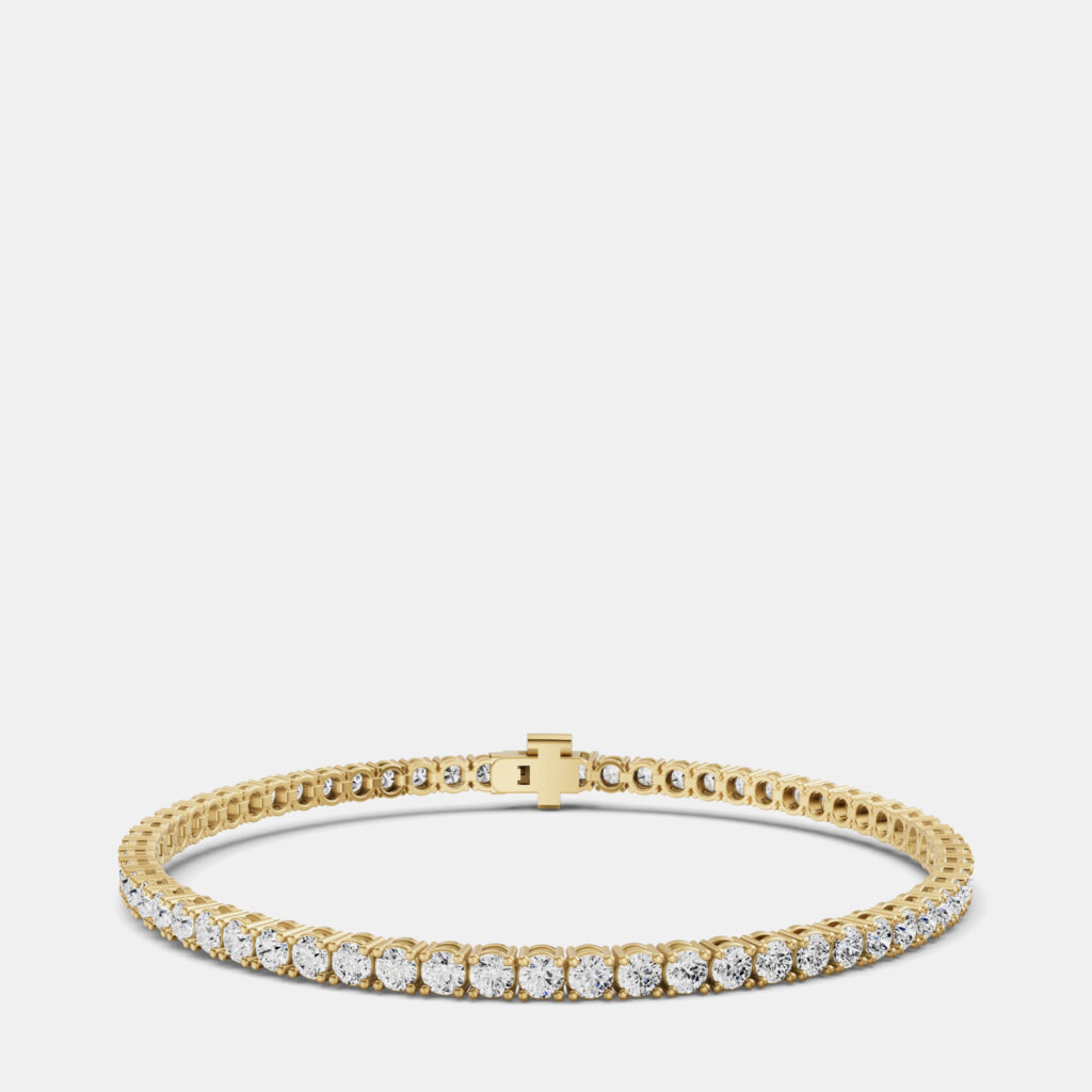 luxury-women-fara-new-fine-jewelry-p1164452-004 14K Yellow Gold Lab Grown Diamond Lightweight Bracelet 7 Inches (10 Ct)