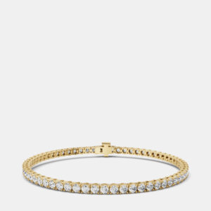 14K Yellow Gold Lab Grown Diamond Lightweight Bracelet 7 Inches (15 Ct)