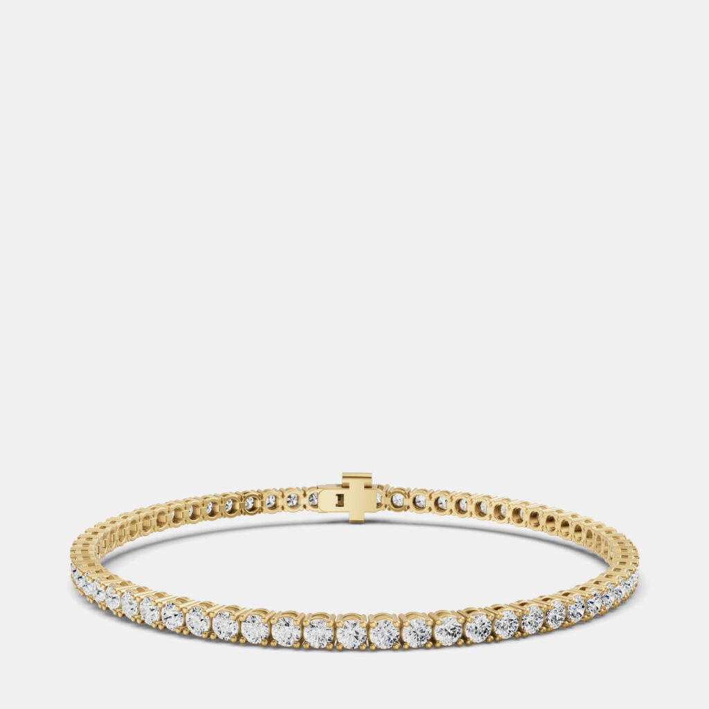 14K Yellow Gold Lab Grown Diamond Lightweight Bracelet 7 Inches (20 Ct)