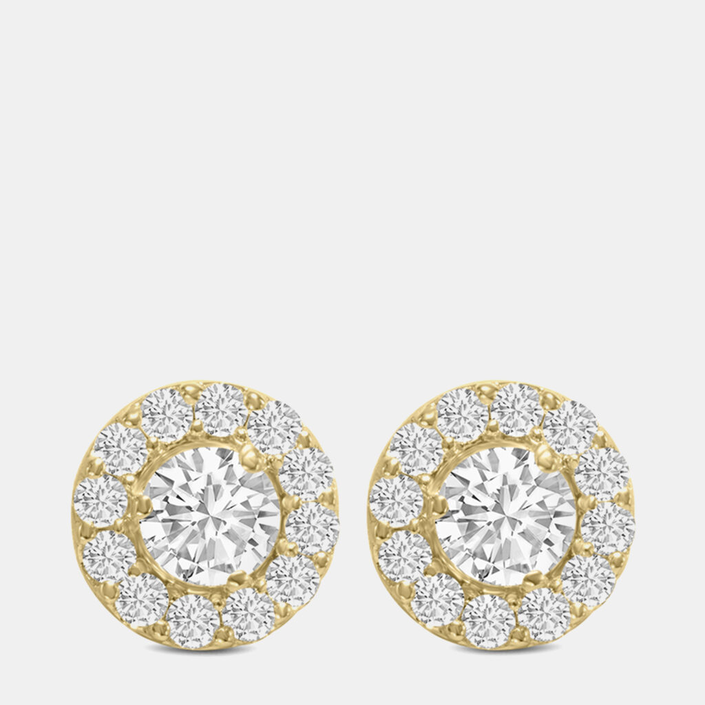 luxury-women-fara-new-fine-jewelry-p1164455-002 14K Yellow Gold Lab Grown Diamond Halo Earrings (1.00 Ct)
