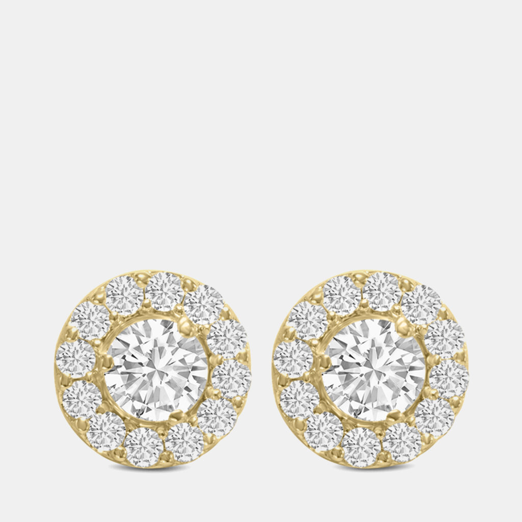 luxury-women-fara-new-fine-jewelry-p1164456-003 14K Yellow Gold Lab Grown Diamond Halo Earrings (2.00 Ct)