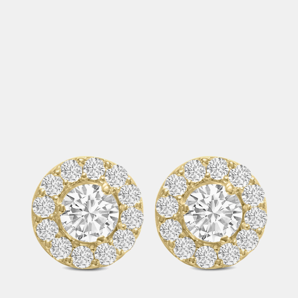 luxury-women-fara-new-fine-jewelry-p1164457-002 14K Yellow Gold Lab Grown Diamond Halo Earrings (3.00 Ct)