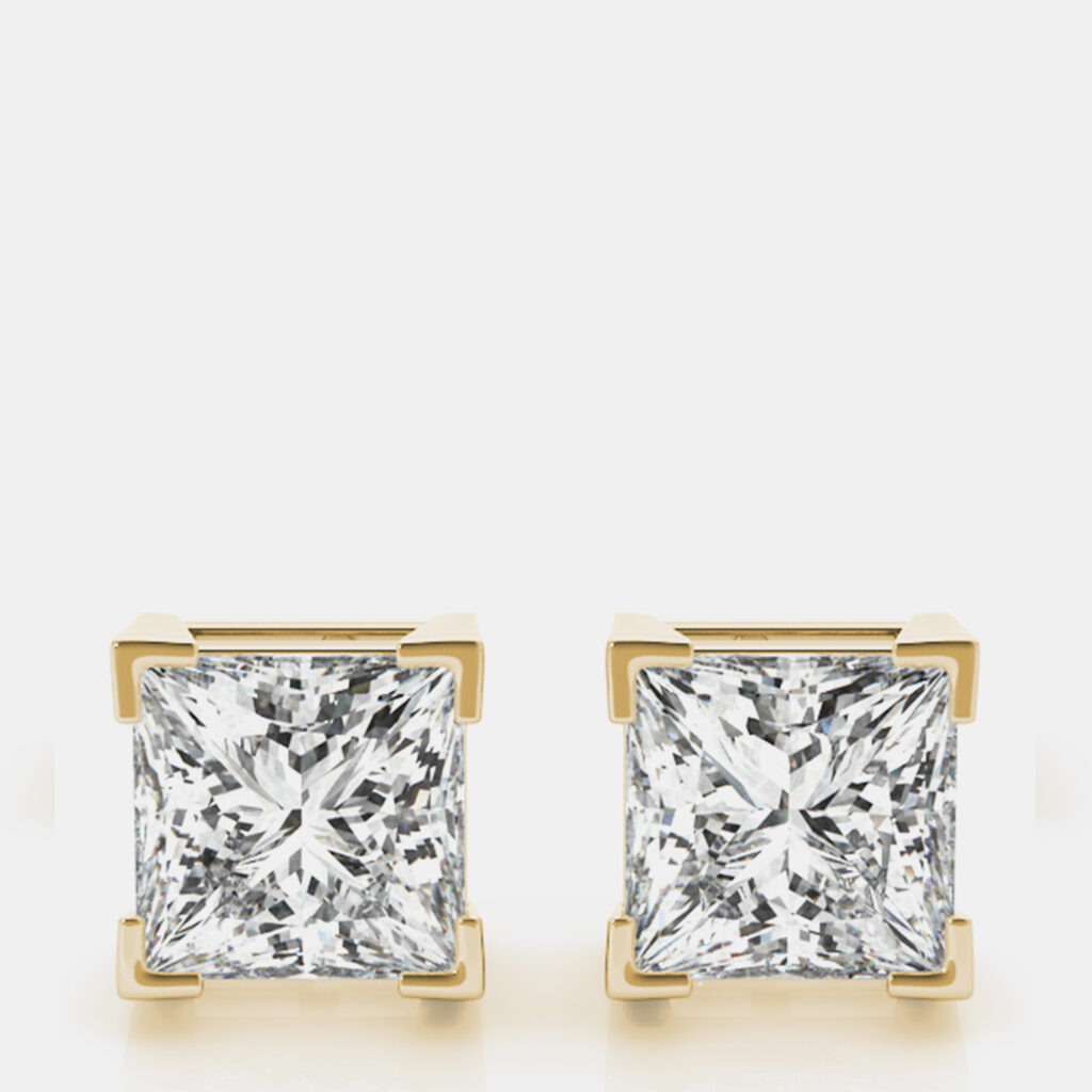 luxury-women-fara-new-fine-jewelry-p1165557-002 14K Yellow Gold Princess Cut Lab Grown Diamond Earring Studs (3.00 Ct)