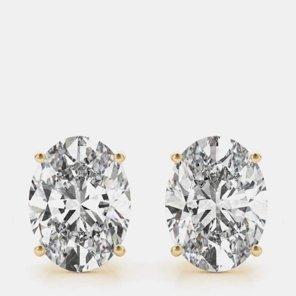 luxury-women-fara-new-fine-jewelry-p1165558-002 14K Yellow Gold Oval Shaped Lab Grown Diamond Earring Studs (3.00 Ct)