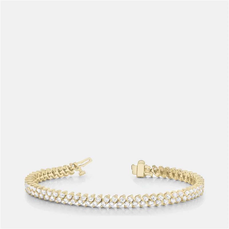 14K Yellow Gold Lab Grown Diamond Multi Row Bracelet (5.00 Ct)