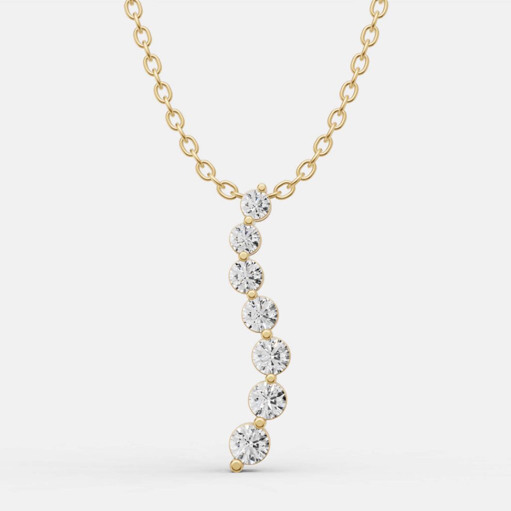 14K Yellow Gold Lab Grown Diamond Journey Pendant (1.50 Ct)
