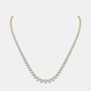 14K Yellow Gold Lab Grown Diamond Graduated Necklace (10.00Ct)
