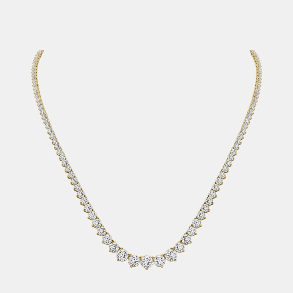 luxury-women-fara-new-fine-jewelry-p1165565-006 14K Yellow Gold Lab Grown Diamond Graduated Necklace (10.00Ct)