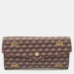 Faure Le Page Burgundy Coated Canvas Continental Wallet
