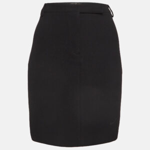 Fendi Jeans Vintage Black Crepe Pencil Skirt L