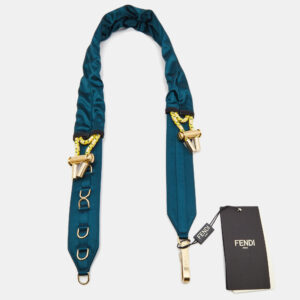 Fendi Teal Blue Satin Adjustable Belt