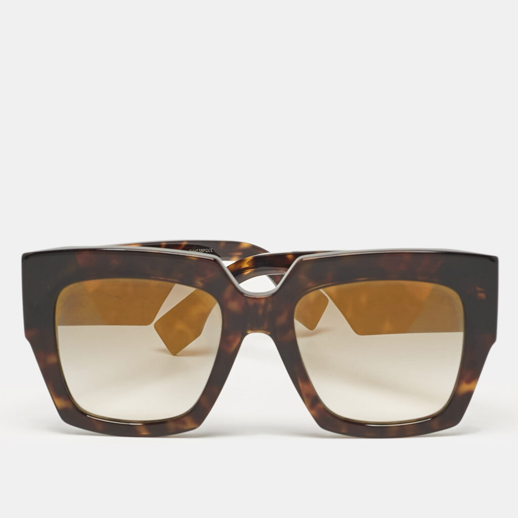 luxury-women-fendi-used-accessories-p1076003-002 Fendi Havana/Grey Gradient FF0263/S Facets Square Sunglasses
