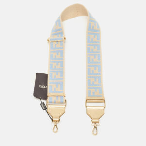 Fendi Beige/Blue Zucca Canvas and Leather Strap You Shoulder Bag Strap