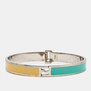 Fendi The Fendista Bicolor Enamel Silver Tone Bracelet