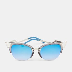 Fendi Blue/Silver Mirrored FF0042/S Iridia Crystals Cat Eye Sunglasses