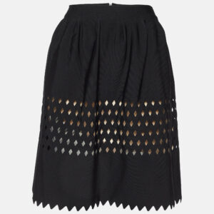 Fendi Black Jersey Cutout Detail Mini Skirt L
