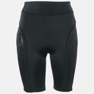 Fendi Black Padded Print Jersey High-Rise Shorts S