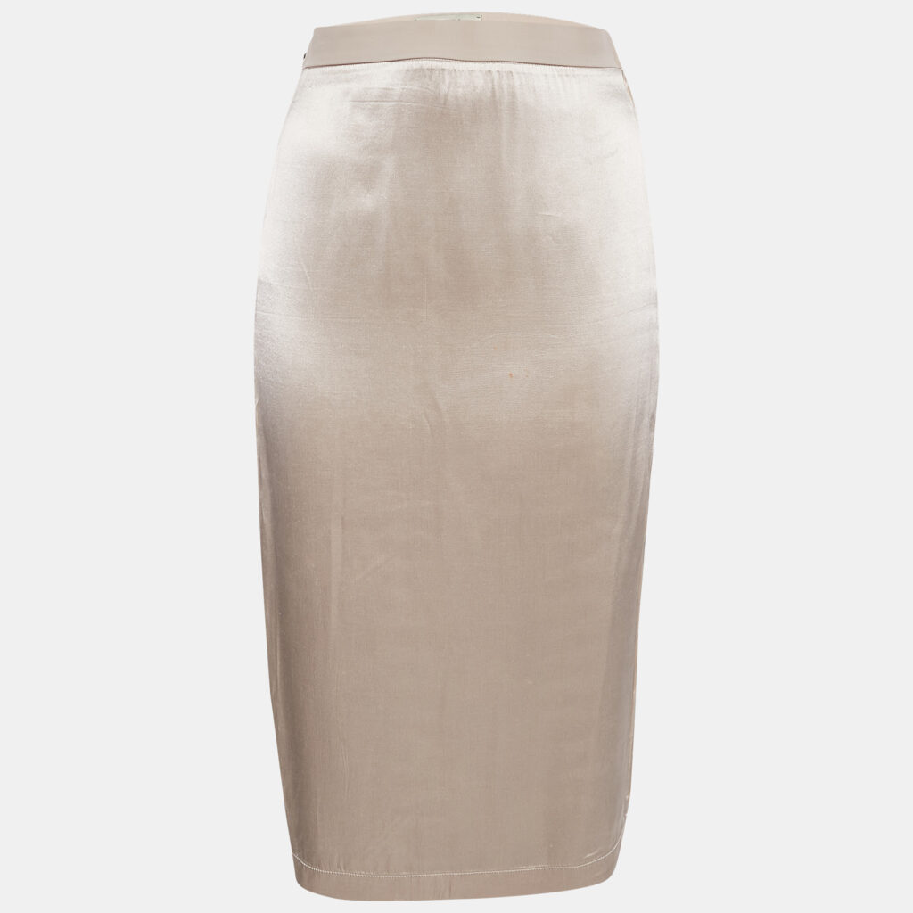 luxury-women-fendi-used-clothes-p1109219-004 Fendi Light Pink Gabardine Zip-Up Midi Skirt S