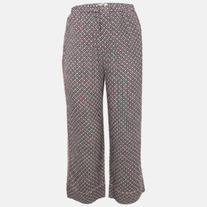 Fendi Multicolor Printed Silk Straight Leg Pants S