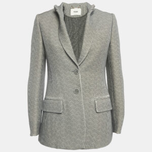 Fendi Grey Wool Single Breasted Blazer S