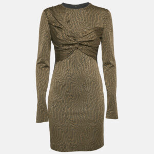 fendi x sarah coleman brown ff vertigo jersey twist detail mini dress m