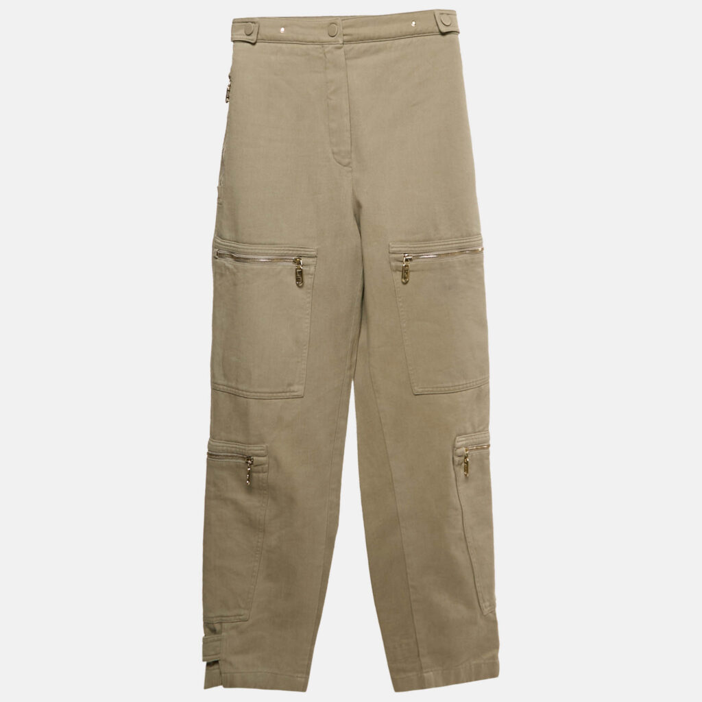 luxury-women-fendi-used-clothes-p1150352-006 Fendi Beige Cotton Drill Cargo Pants S