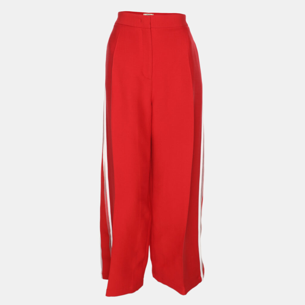 luxury-women-fendi-used-clothes-p1150555-001 Fendi Red Cady Wide Leg Trousers M