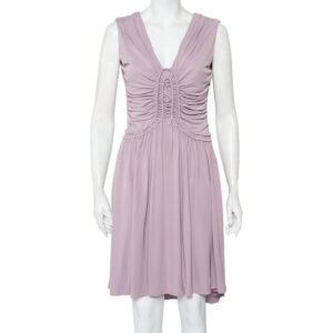 Fendi Lilac Knit Ruched Detail Mini Dress M
