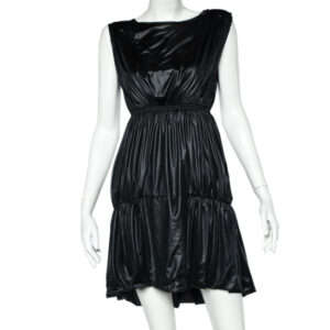 Fendi Black Coated Elastic Waist Detail Sleeveless Midi Dress M