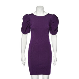 Fendi Purple Wool Puff Sleeve Dress S