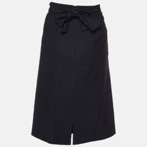 Fendi Black Wool Knee Length Skirt M