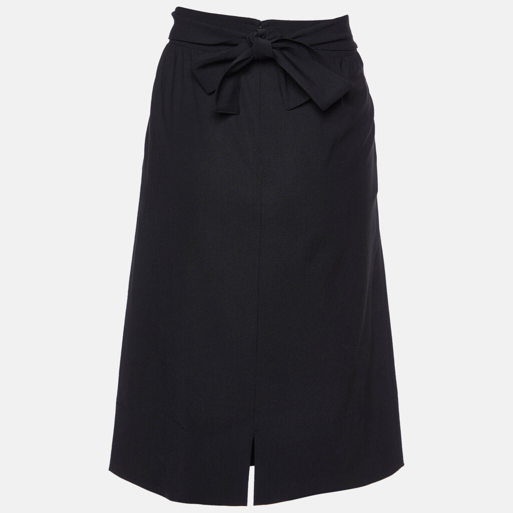 luxury-women-fendi-used-clothes-p975842-007 Fendi Black Wool Knee Length Skirt M