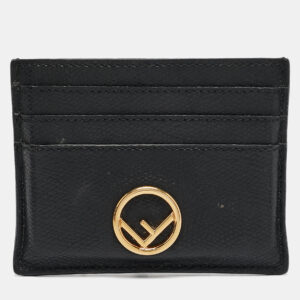 Fendi Black Leather F is Fendi Card Holder