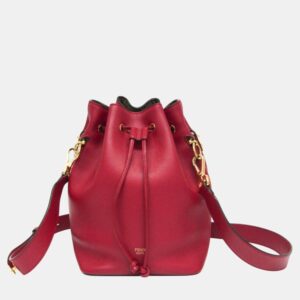 Fendi Red Leather Mon Tresor Bucket Bag