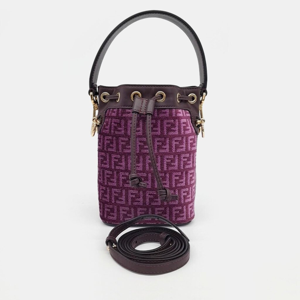 Fendi Purple Fabric Montresor Mini Bucket Bag