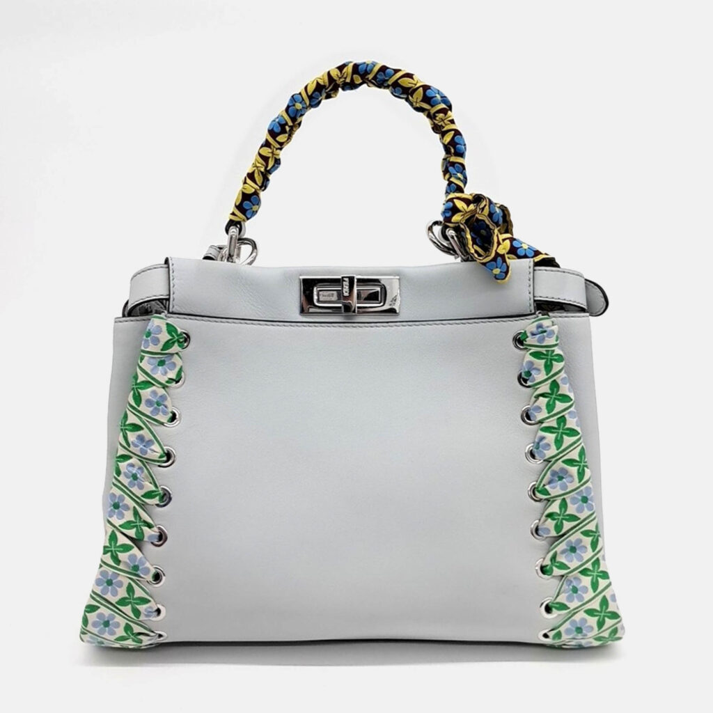 luxury-women-fendi-used-handbags-p1096567-004 Fendi Blue Leather Peekaboo Regular Bag