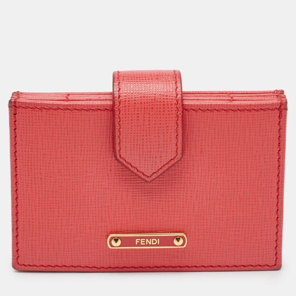 luxury-women-fendi-used-handbags-p1117697-001 Fendi Multicolor Leather Elite Accordion Card Case
