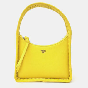 Fendi Yellow Leather Fendessence Mini Hobo Bag