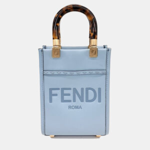 Fendi Blue Leather Sunshine Mini Crossbody Bag