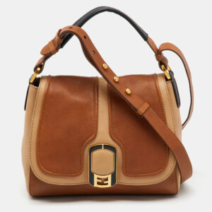 Fendi Brown Colorblock Leather Medium Anna Shoulder Bag